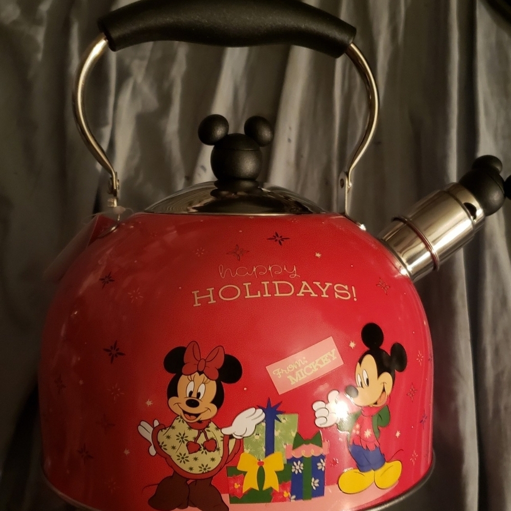 Red Mickey Mouse Holiday Tea Pot Kettle
